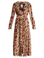Matchesfashion.com Blaz Milano - Ballroom Royal Clipper Print Velvet Dress - Womens - Cream Multi