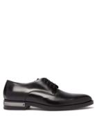 Matchesfashion.com Balmain - Metal-plaque Leather Derby Shoes - Mens - Black