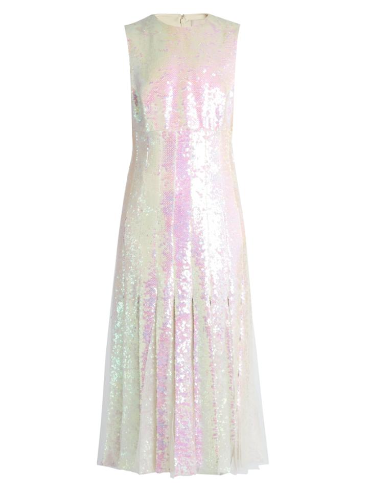 Christopher Kane Tulle-insert Sequinned Midi Dress