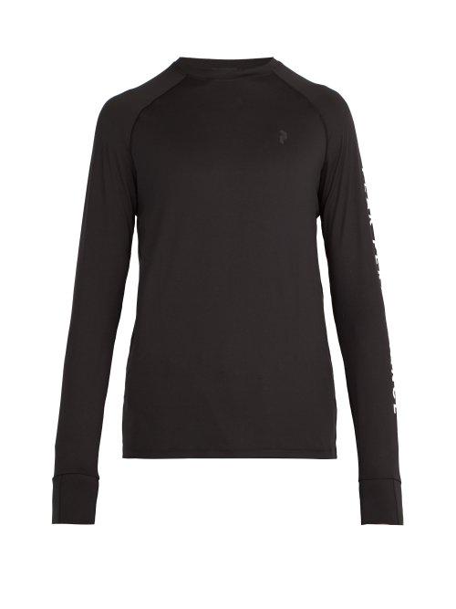 Matchesfashion.com Peak Performance - Print Sleeved Stretch Jersey Top - Mens - Black