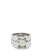 Matchesfashion.com Alan Crocetti - Puzzle Silver And Green Amethyst Ring - Mens - Silver