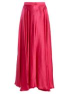 Matchesfashion.com Gucci - High Rise Crinkled Silk Blend Skirt - Womens - Pink