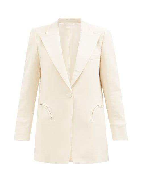 Blaz Milano - Resolute Single-breasted Wool-crepe Jacket - Womens - Cream