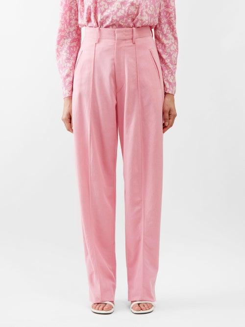 Isabel Marant - Sopiavea Pintucked Wide-leg Trousers - Womens - Pink