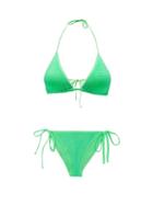 Matchesfashion.com Hunza G - Carmen Crinkle-jersey Triangle Bikini - Womens - Green