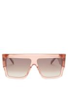 Matchesfashion.com Celine Eyewear - Oversized Flat-top Acetate Sunglasses - Womens - Light Brown