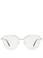 Matchesfashion.com Alexander Mcqueen - Skull Cat-eye Metal Glasses - Womens - Gold