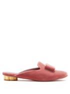 Salvatore Ferragamo Sciacca Bow-embellished Backless Velvet Loafers