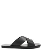 Matchesfashion.com Ancient Greek Sandals - Bios Cross Strap Leather Slides - Mens - Black