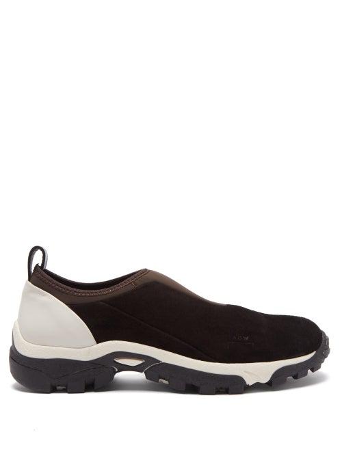 A-cold-wall* - Dirt Moc Suede And Neoprene Trainers - Mens - Black White