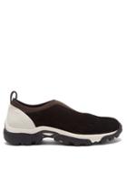 A-cold-wall* - Dirt Moc Suede And Neoprene Trainers - Mens - Black White