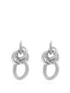 Matchesfashion.com Bottega Veneta - Interlocking Hoop Earrings - Womens - Silver