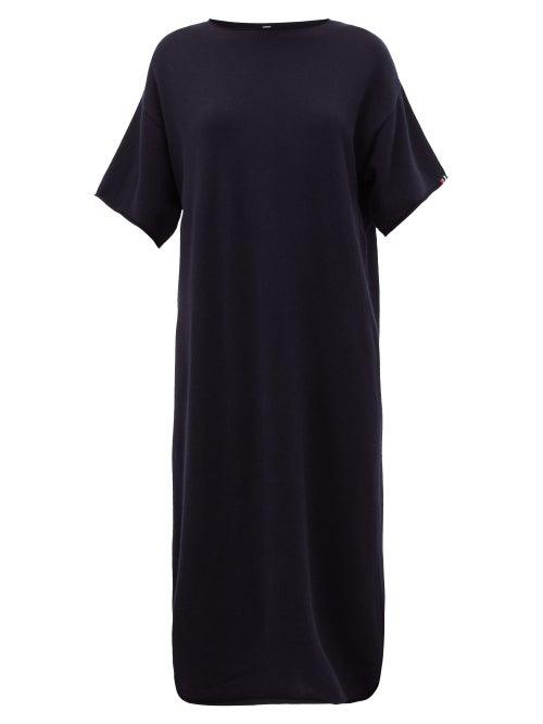 Matchesfashion.com Extreme Cashmere - No.44 Teelong Cashmere Midi Dress - Womens - Navy