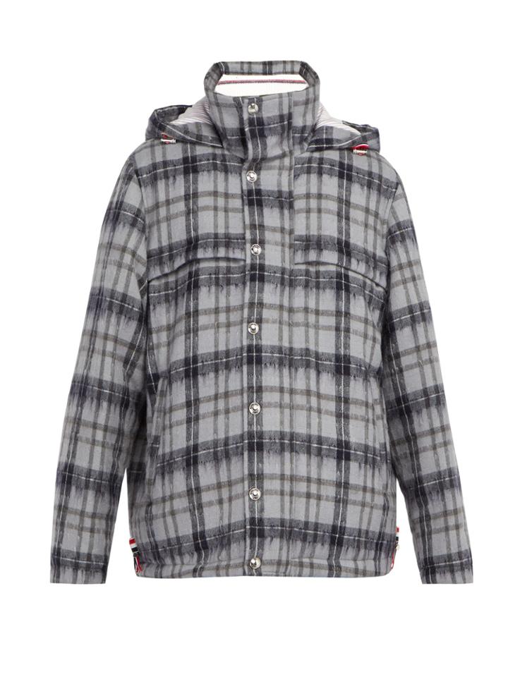 Thom Browne Tartan Wool And Mohair-blend Coat