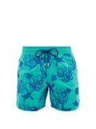 Matchesfashion.com Vilebrequin - Moorea Flocked Swim Shorts - Mens - Green Navy