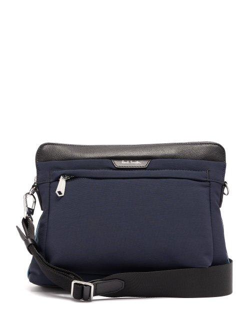 Matchesfashion.com Paul Smith - Leather Trimmed Cross Body Bag - Mens - Blue
