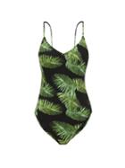 Matchesfashion.com Melissa Odabash - Bora Bora Palm Print Swimsuit - Womens - Black Print