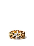 Matchesfashion.com Versace - Chain Gold & Silver Brass Ring - Womens - Silver Gold