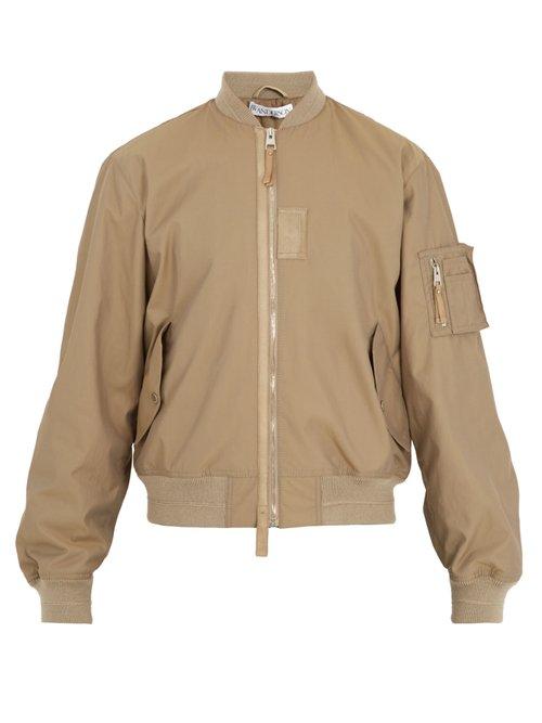 Matchesfashion.com Jw Anderson - Ribbed Trimmed Bomber Jacket - Mens - Beige
