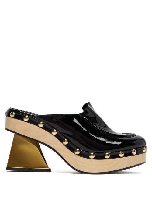 Matchesfashion.com Marques'almeida - Patent Leather Clogs - Womens - Black