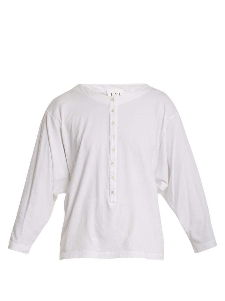 Eve Denim Camille Button-down Cotton Henley Top