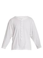 Eve Denim Camille Button-down Cotton Henley Top