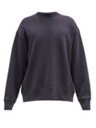 Mens Rtw Acne Studios - Fonbar Face Oversized Cotton-jersey Sweatshirt - Mens - Navy