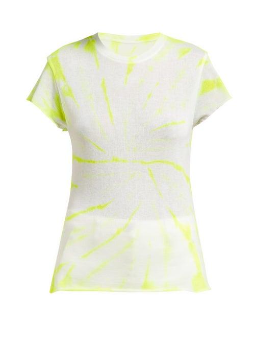 Matchesfashion.com The Elder Statesman - Tie-dye Cashmere And Silk-blend T-shirt - Womens - White Multi