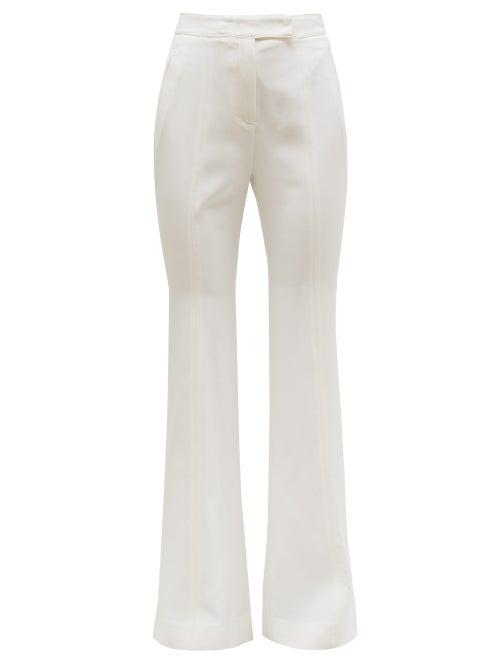 Matchesfashion.com Gabriela Hearst - Leda Flared Cady Trousers - Womens - Ivory