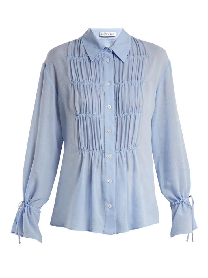 Altuzarra Chateau Ruched-front Blouse