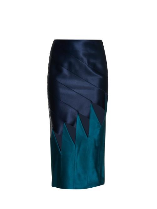 Dion Lee Silk-satin Bias-cut Contrast Skirt