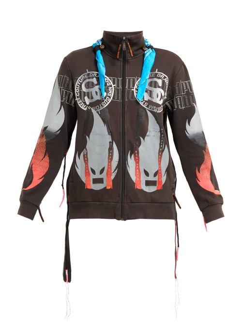 Matchesfashion.com Noki - Customised Street Couture Zip Through Sweatshirt - Womens - Multi