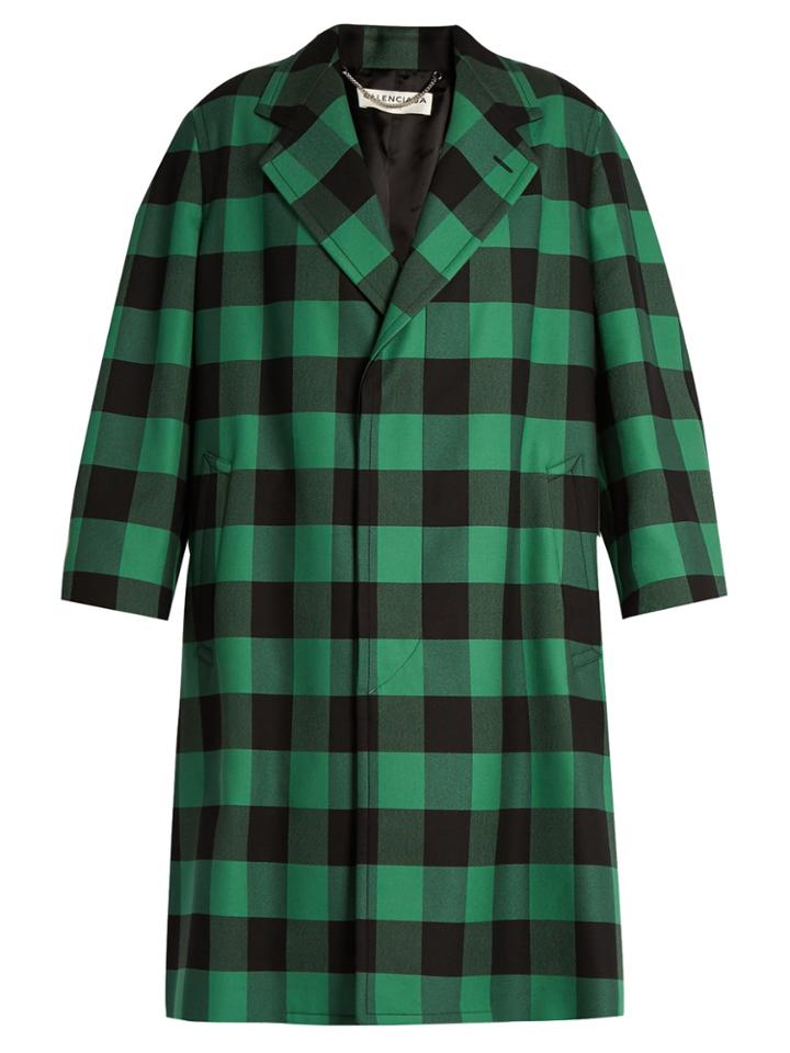 Balenciaga Godfather Checked Oversized Coat