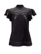 Matchesfashion.com Muzungu Sisters - Charlotte Lace-yoke Linen Blouse - Womens - Black