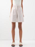 Joseph - Walden Linen-blend Shorts - Womens - Light Pink