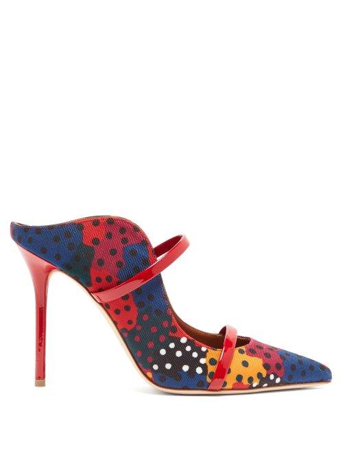 Matchesfashion.com Malone Souliers By Roy Luwolt - X Ungaro Maureen Camouflage Polka Dot Mules - Womens - Multi