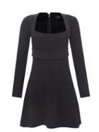 Proenza Schouler - Square-neck Flared Crepe Dress - Womens - Black
