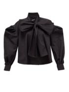Matchesfashion.com Elzinga - Tie-neck Cotton-poplin Shirt - Womens - Black