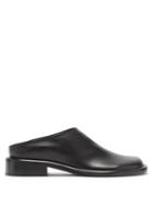 Matchesfashion.com Proenza Schouler - Pipe Round-toe Leather Backless Loafers - Womens - Black