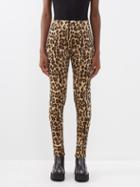 Junya Watanabe - Leopard-print Crushed-velvet Leggings - Womens - Leopard