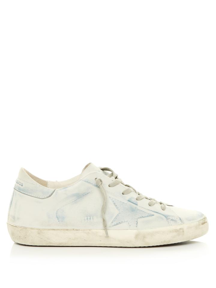 Golden Goose Deluxe Brand Super Star Low-top Denim-effect Leather Trainers