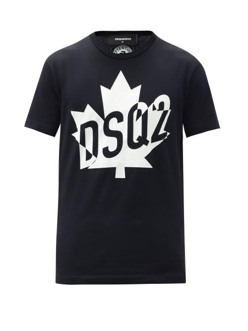 Matchesfashion.com Dsquared2 - Maple Leaf-print Cotton-jersey T-shirt - Mens - Black