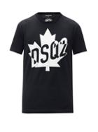 Matchesfashion.com Dsquared2 - Maple Leaf-print Cotton-jersey T-shirt - Mens - Black