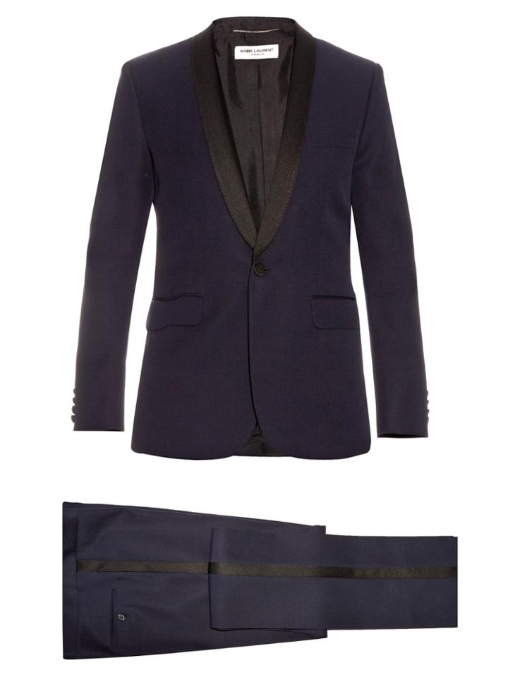 Saint Laurent Le Smoking Grain De Poudre Wool Suit