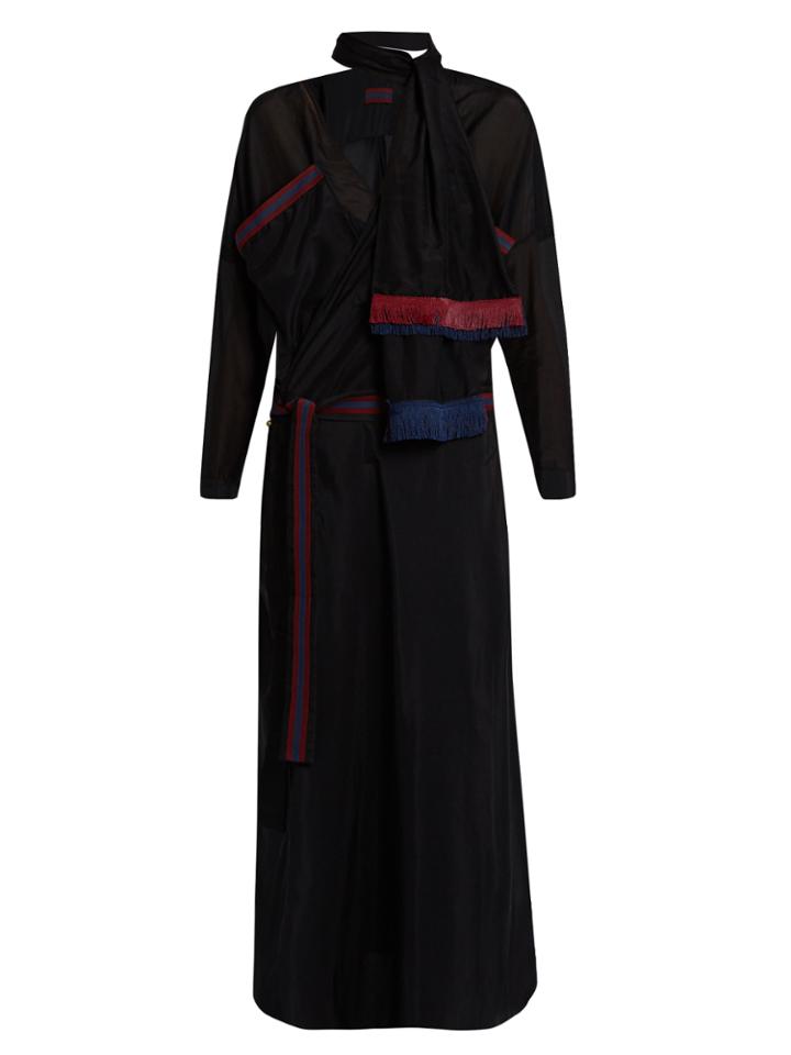 Albus Lumen Cotton And Silk-blend Wrap Dress