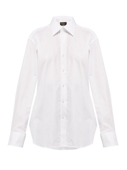 Matchesfashion.com Emma Willis - Houndstooth Cotton Shirt - Womens - White