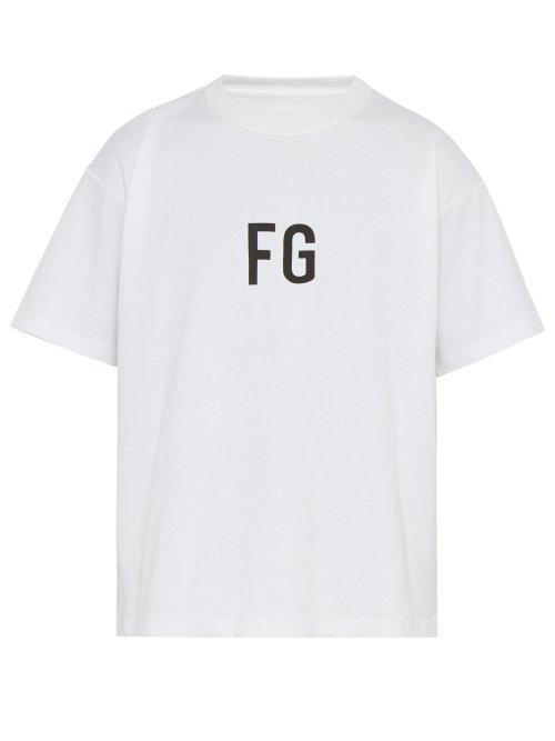 Matchesfashion.com Fear Of God - Logo Print Cotton T Shirt - Mens - White
