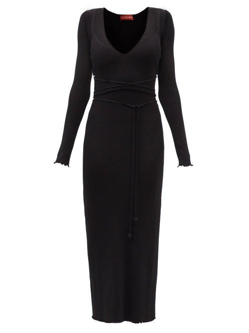 Altuzarra - Damali Scoop-neck Ribbed-stretch Jersey Midi Dress - Womens - Black