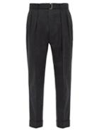 Matchesfashion.com Officine Gnrale - Pierre Belted Wool Trousers - Mens - Grey