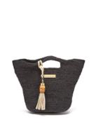Matchesfashion.com Heidi Klein - Grace Bay Super Mini Raffia Bucket Bag - Womens - Black